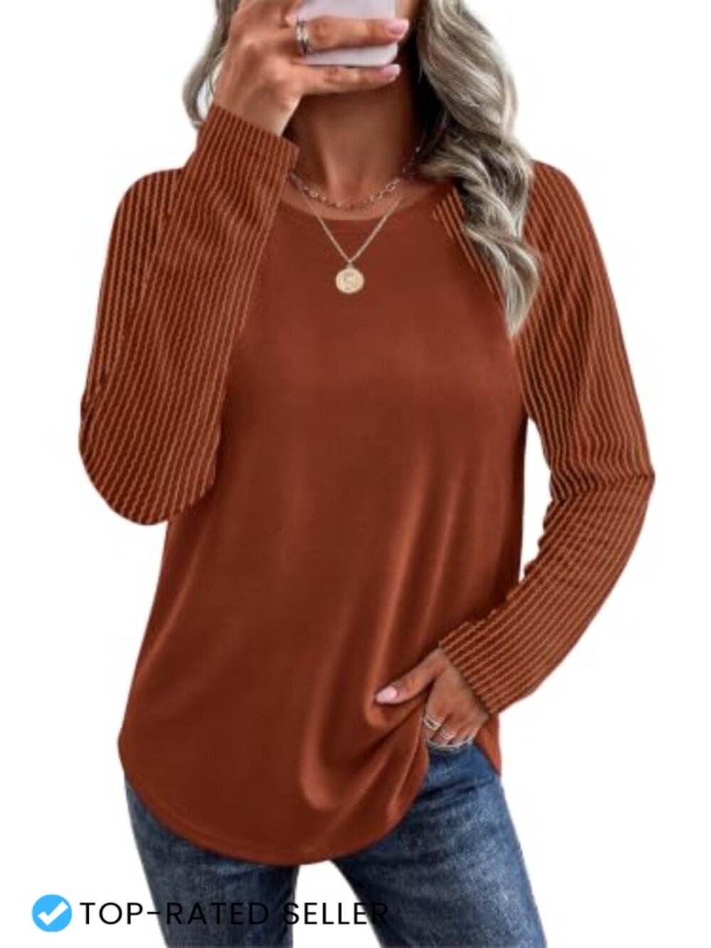 Long Sleeve Tunic Sweatshirt for Women Casual Pullover Fall